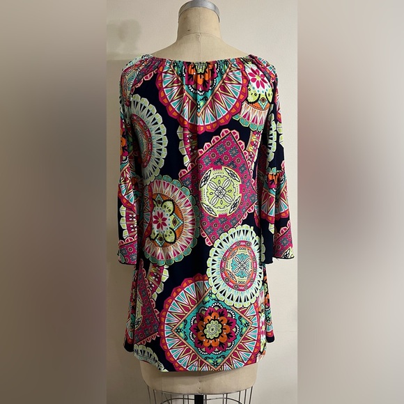 2B Together Bright Medallion Bohemian Dress Size Small - Picture 5 of 7